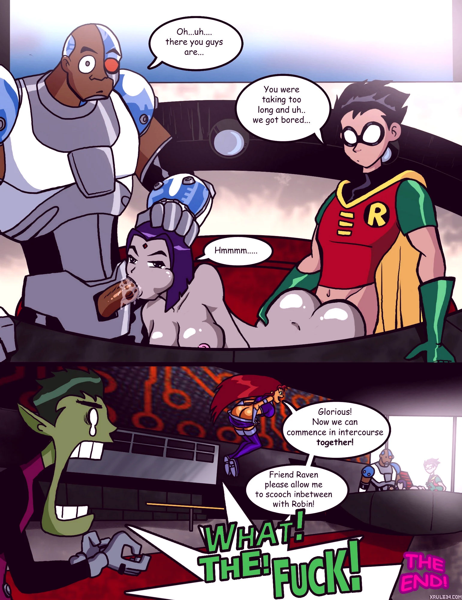 Starfires shared shower porn comic picture 22