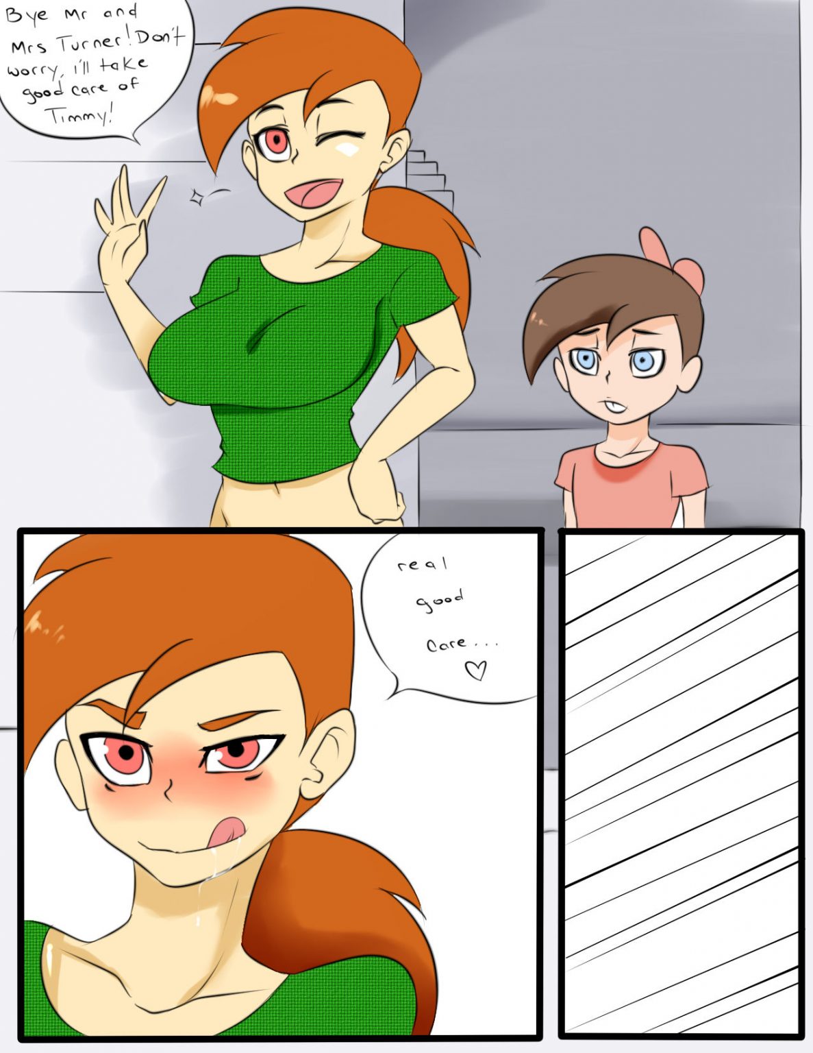 Vicky the baby sitter porn comic picture 1