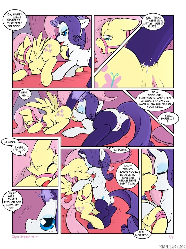 Flatershy and Rarity porn comic picture 3