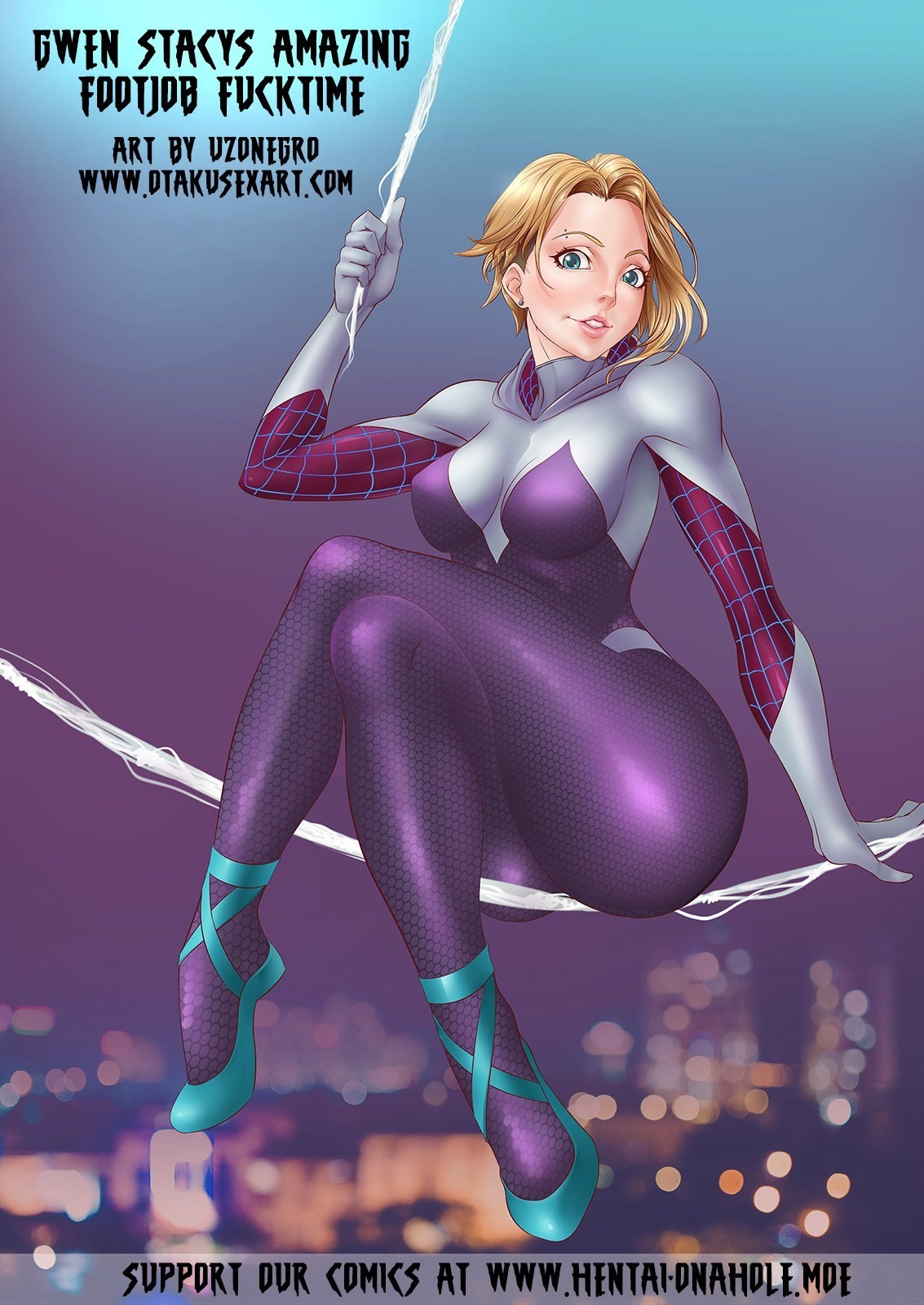 Gwen Stacy's Amazing Footjob Fucktime porn comic picture 1