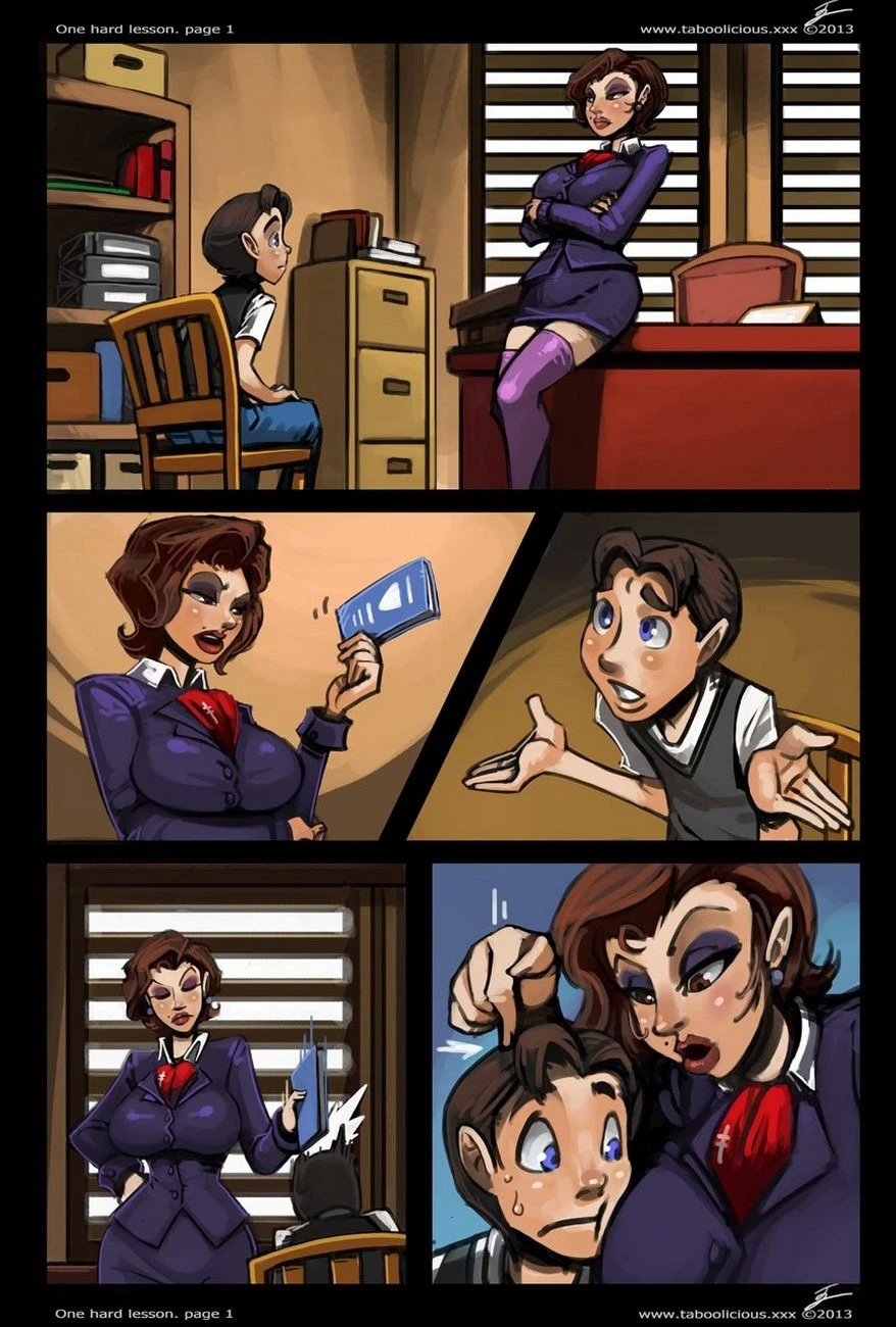 One Hard Lesson porn comic picture 2