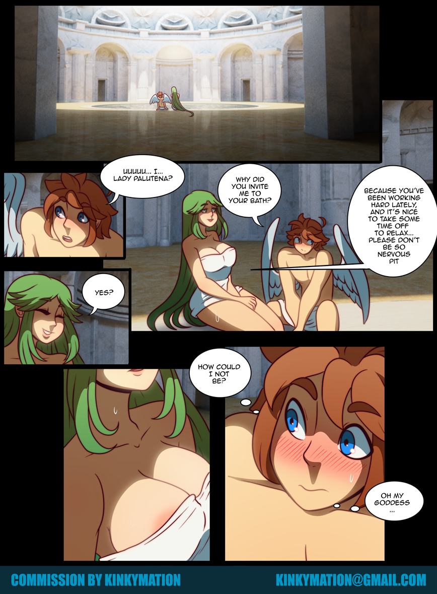 Palutena and Pit porn comic picture 1