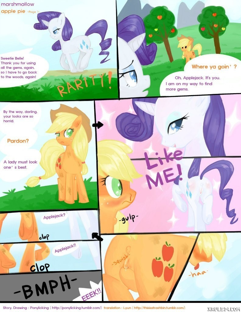 Rarity and Aplejack porn comic picture 1