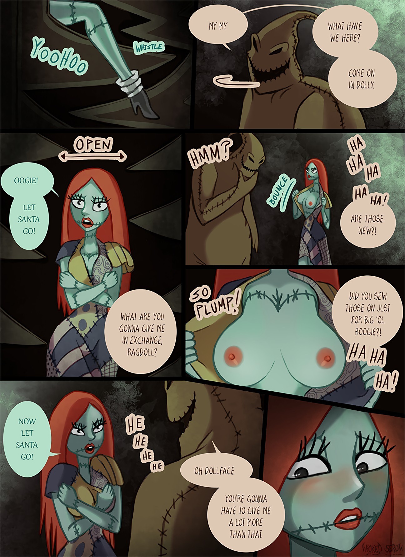 Sally x Oogie Boogie porn comic picture 2