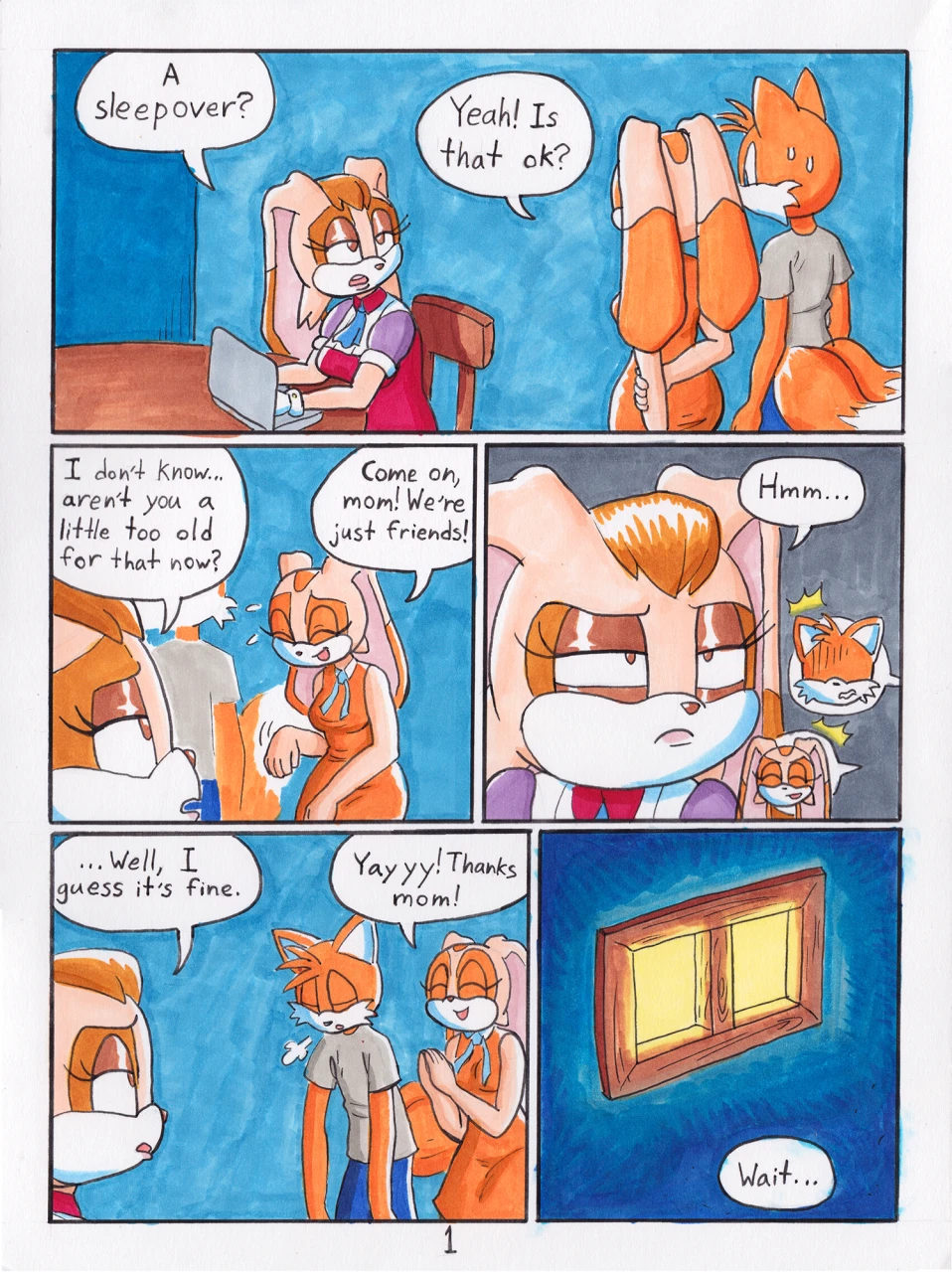 Sleepless Sleepover porn comic picture 1