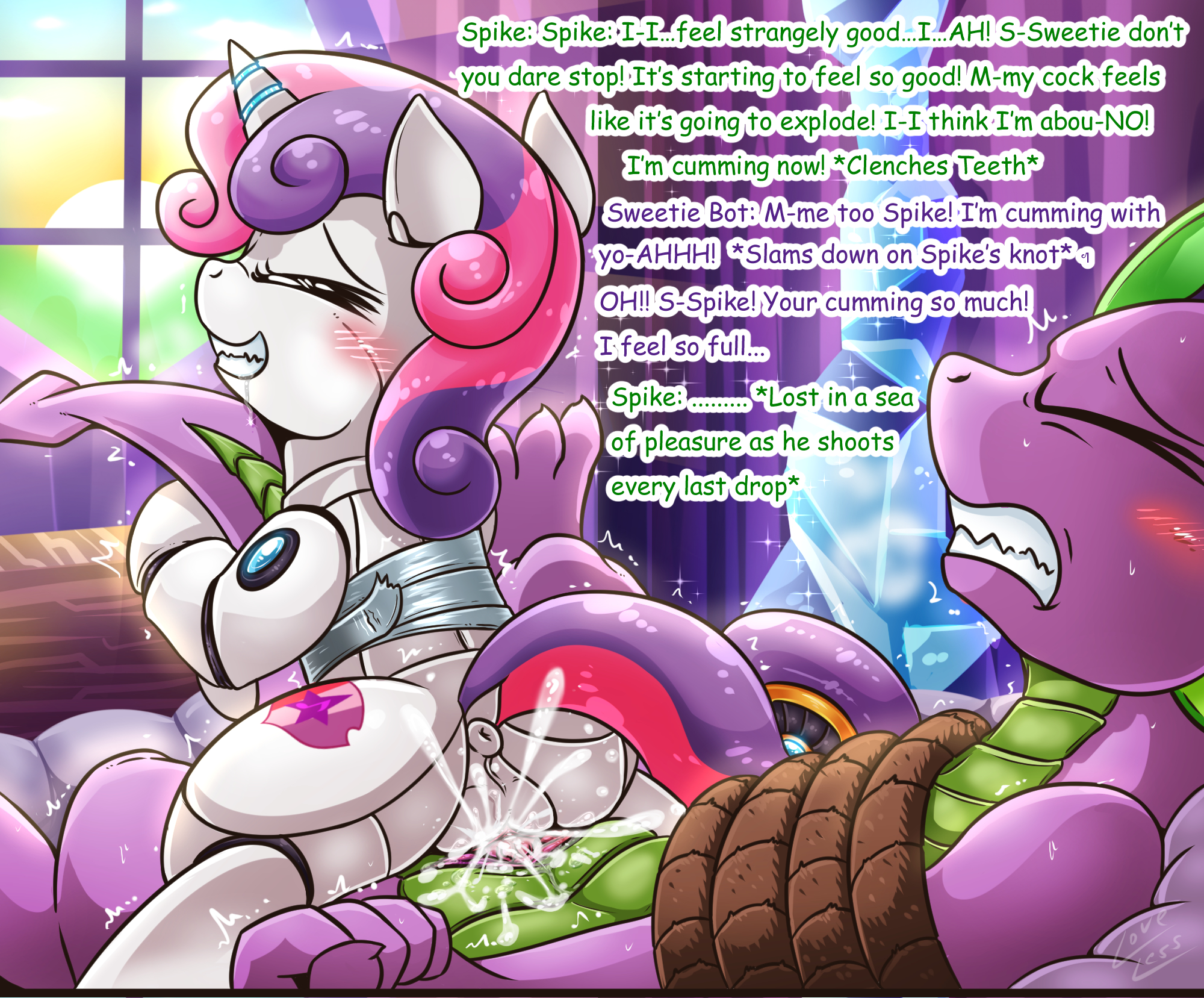 Spike X Sweetie Bot porn comic picture 12
