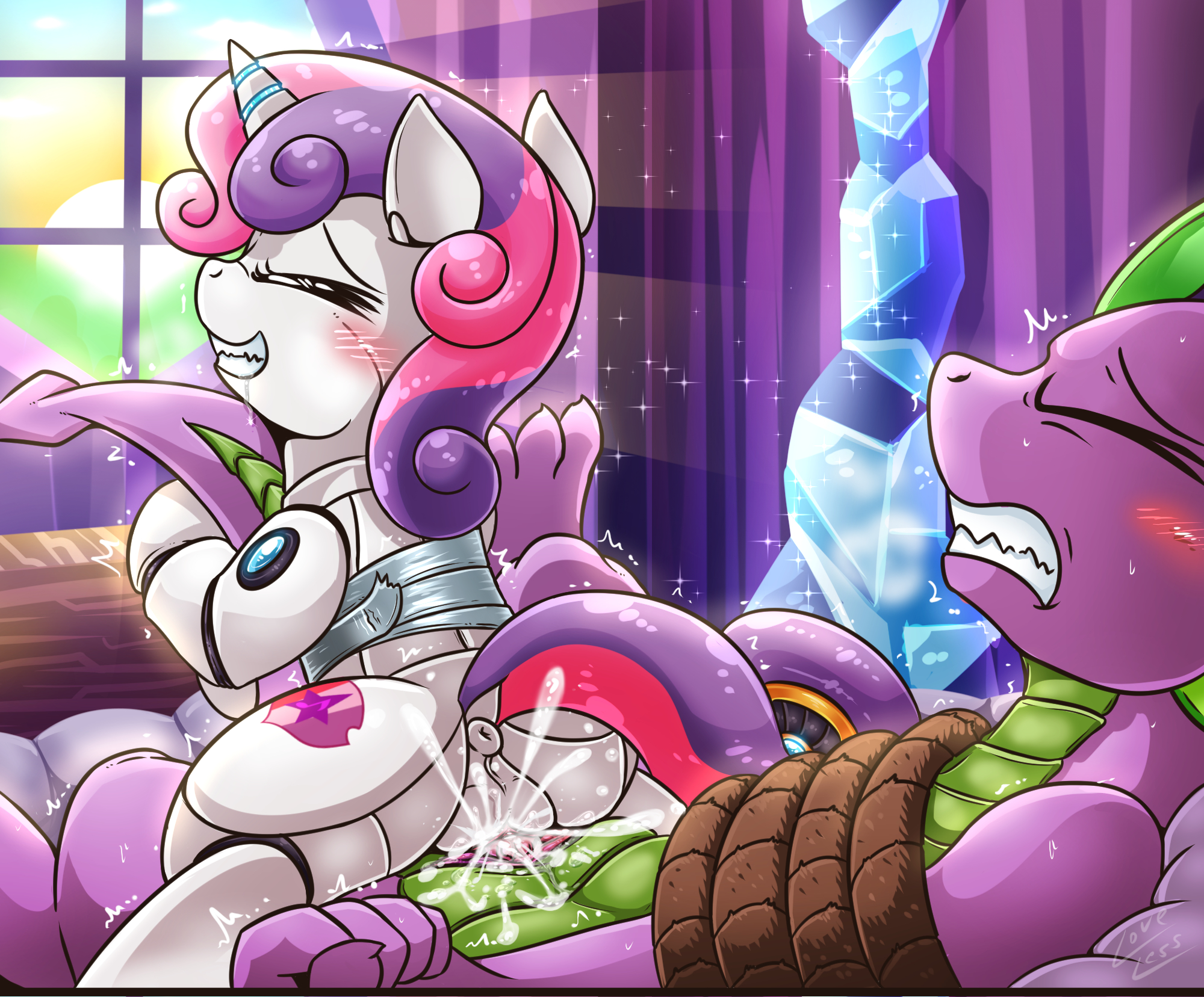 Spike X Sweetie Bot porn comic picture 25