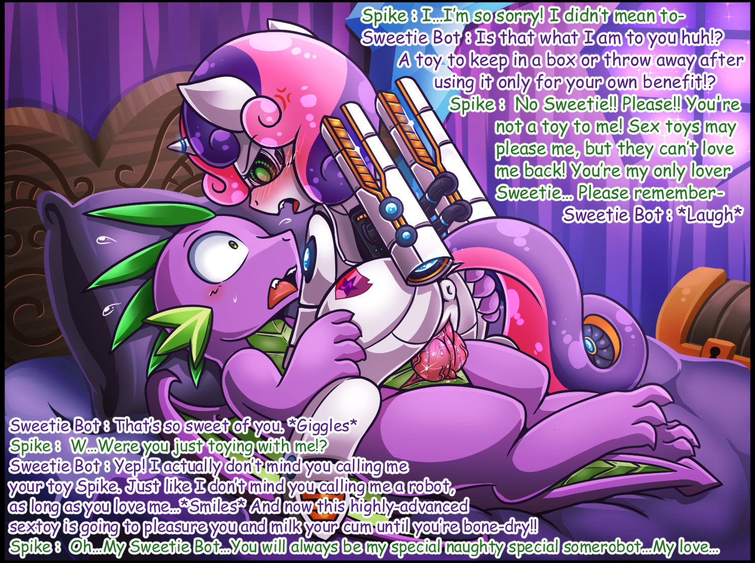 Spike X Sweetie Bot porn comic picture 9