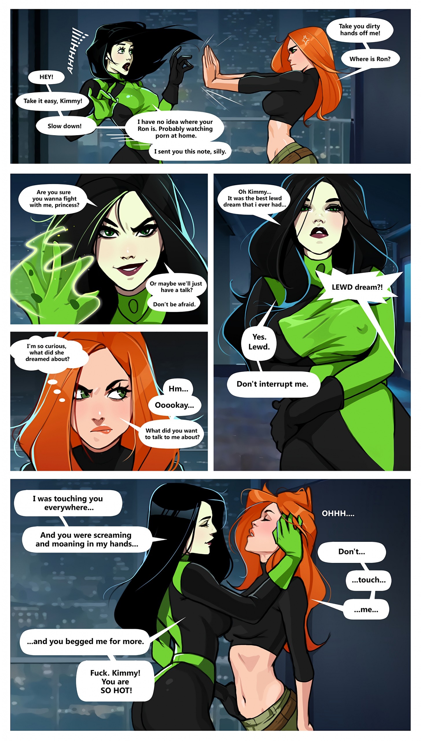 Kim and Shego Date on the roof porn comic picture 2