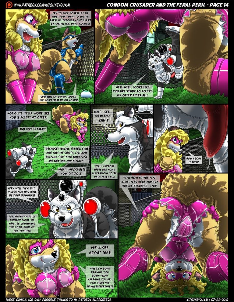 Condom Crusader and the Feral Peril porn comic picture 14