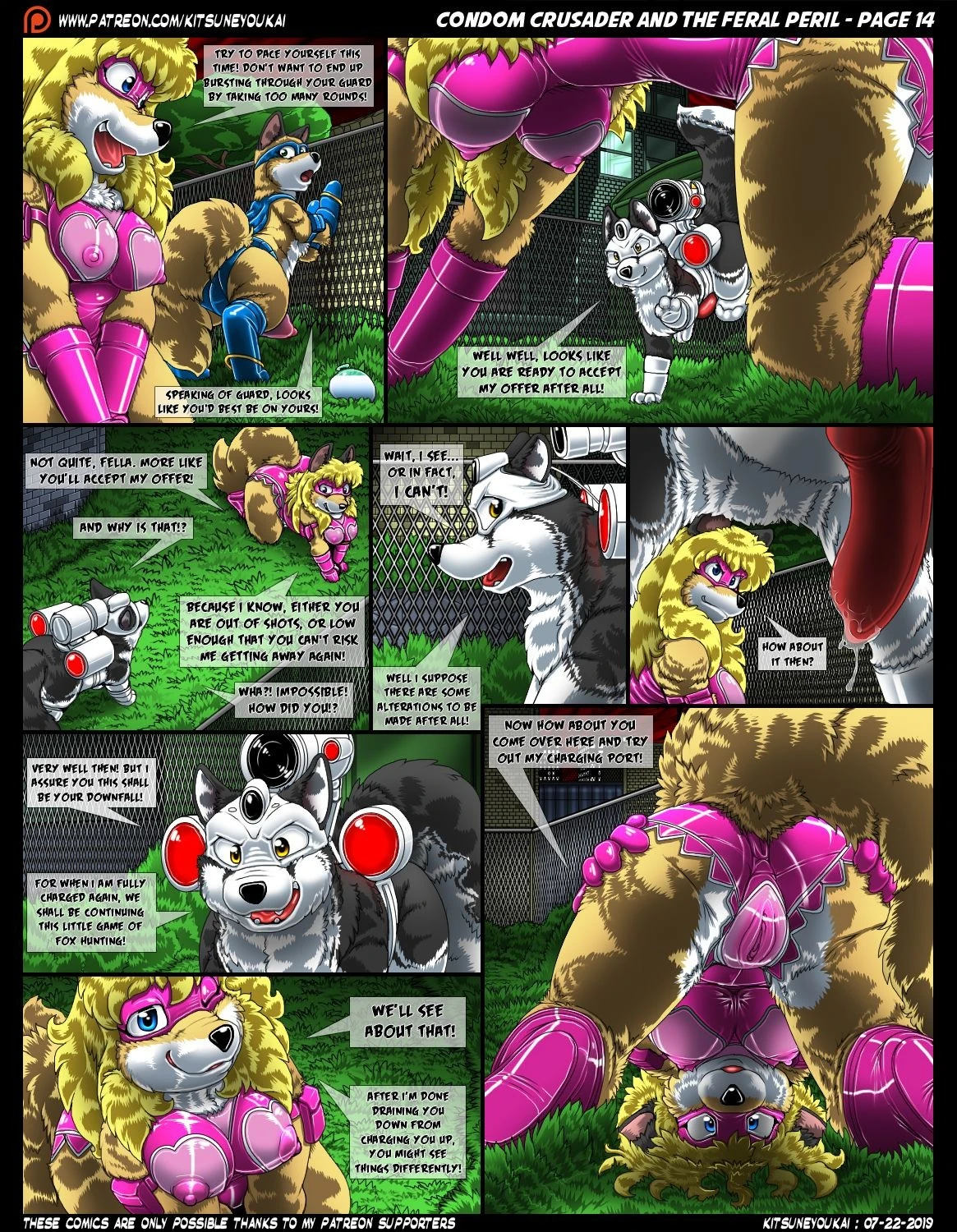 Condom Crusader and the Feral Peril porn comic picture 14