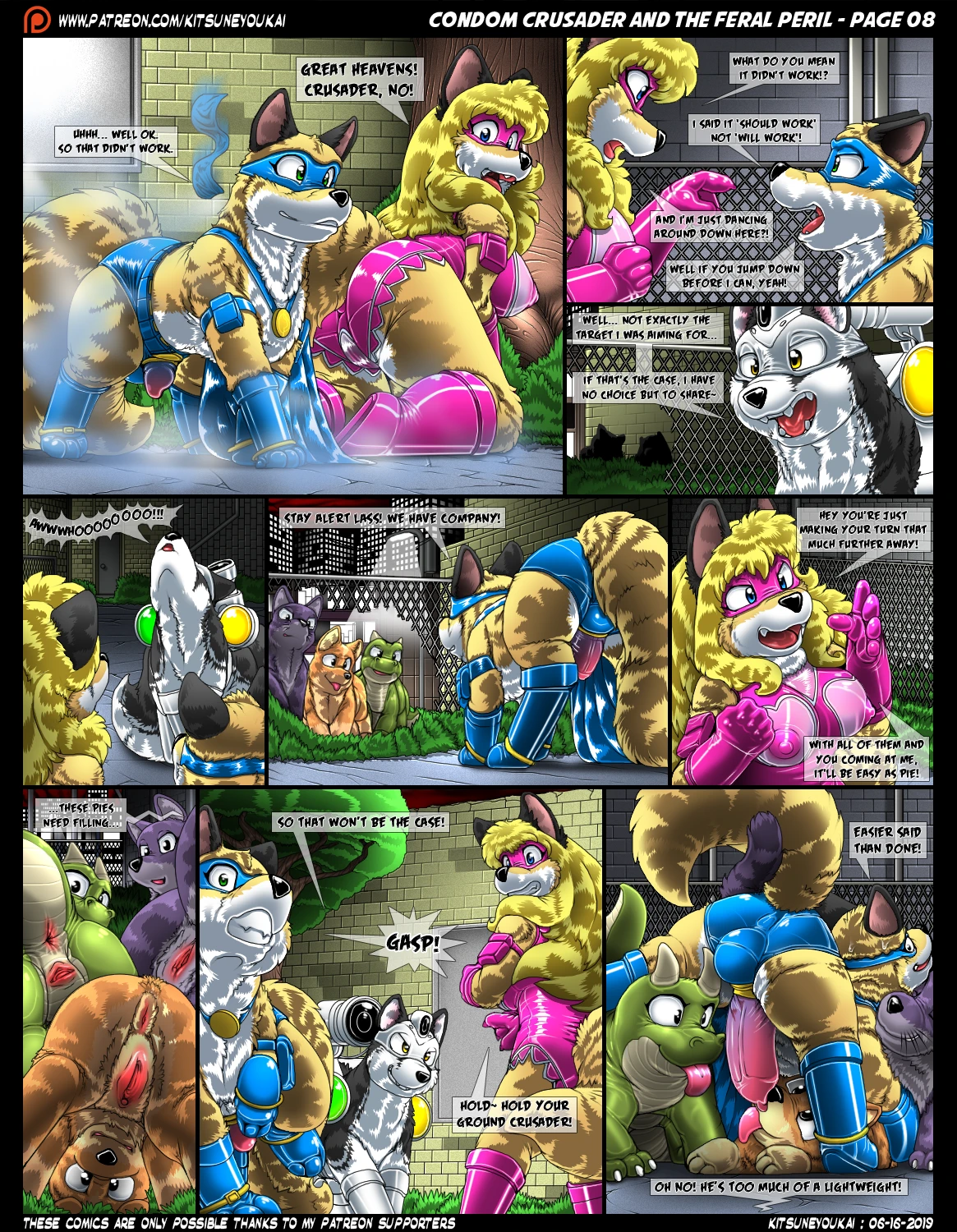 Condom Crusader and the Feral Peril porn comic picture 8