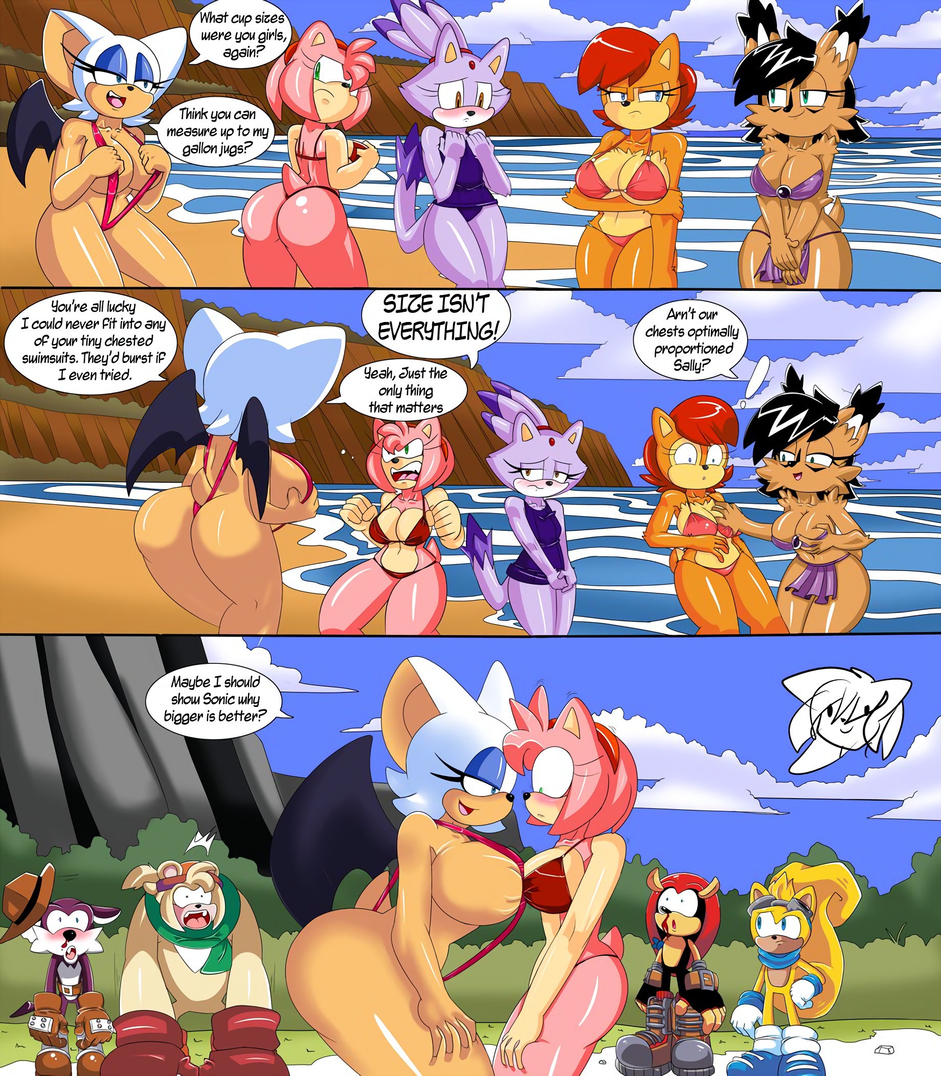 Sonic Girls Breast Expansion porn comic picture 1