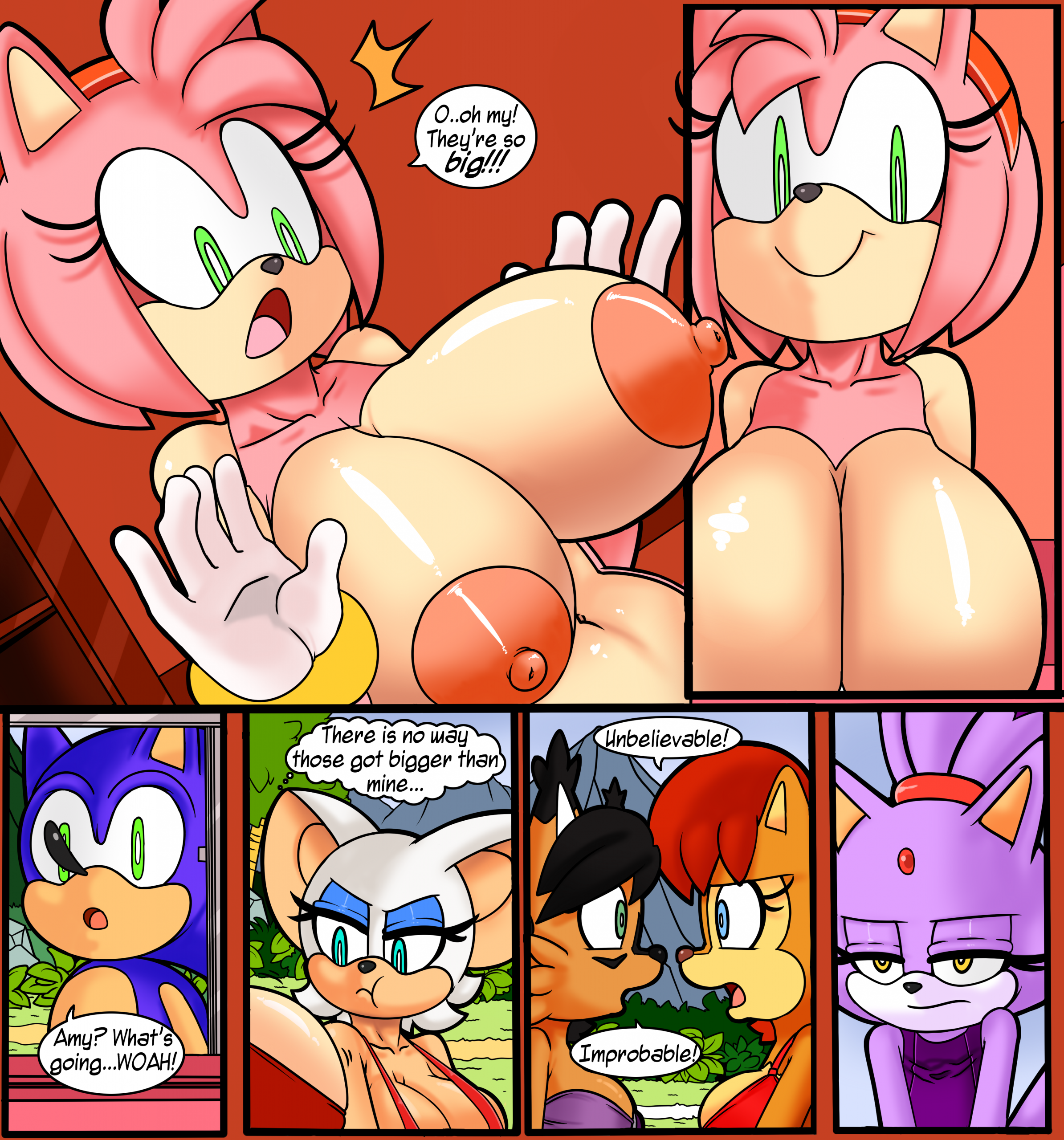 Sonic Girls Breast Expansion porn comic picture 4
