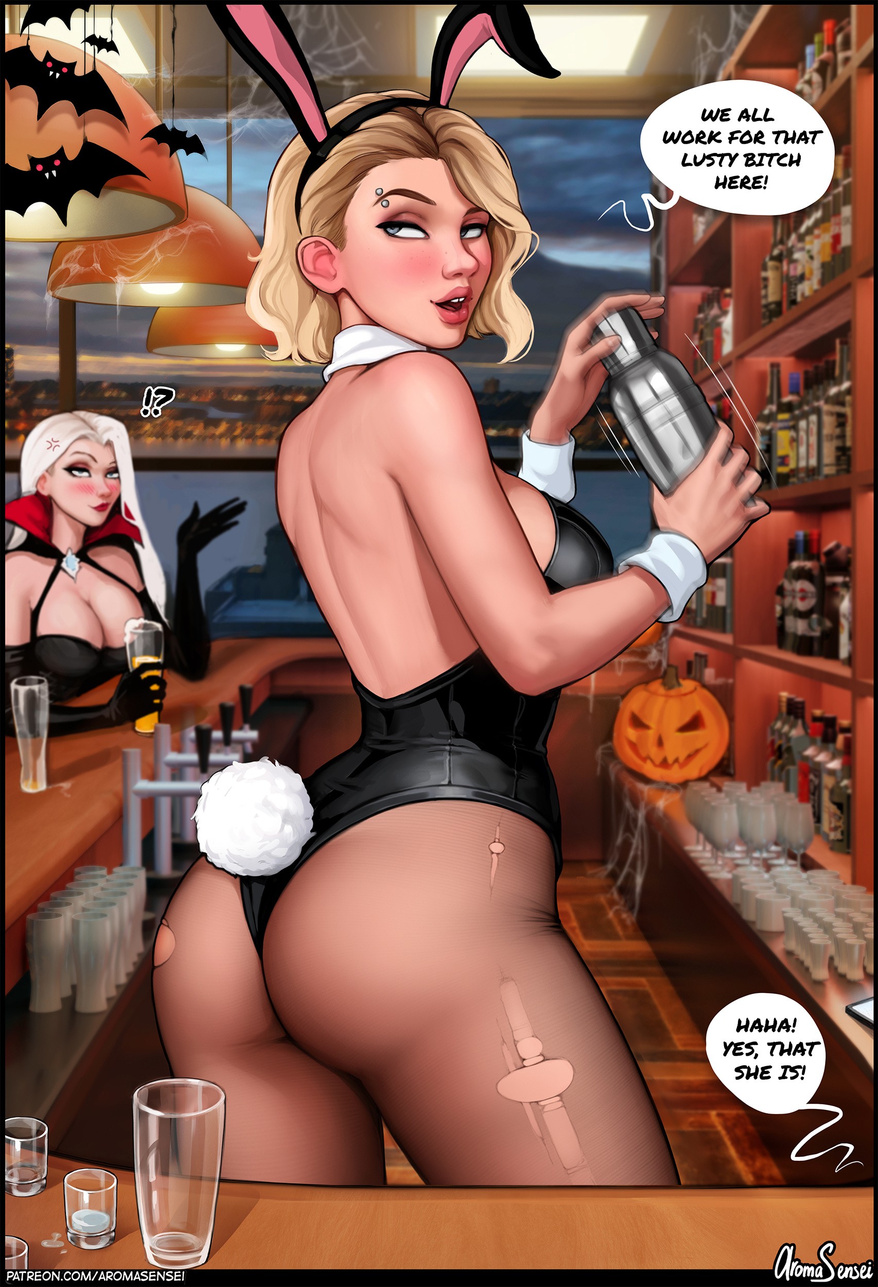Halloween party at Frozen Inc! porn comic picture 2