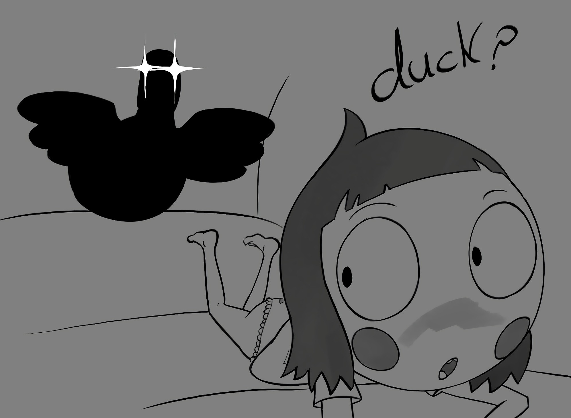 Sarah and Duck Greyscale Set porn comic picture 14