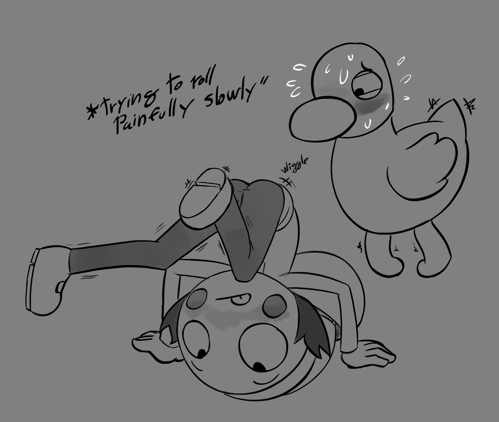 Sarah and Duck Greyscale Set porn comic picture 5