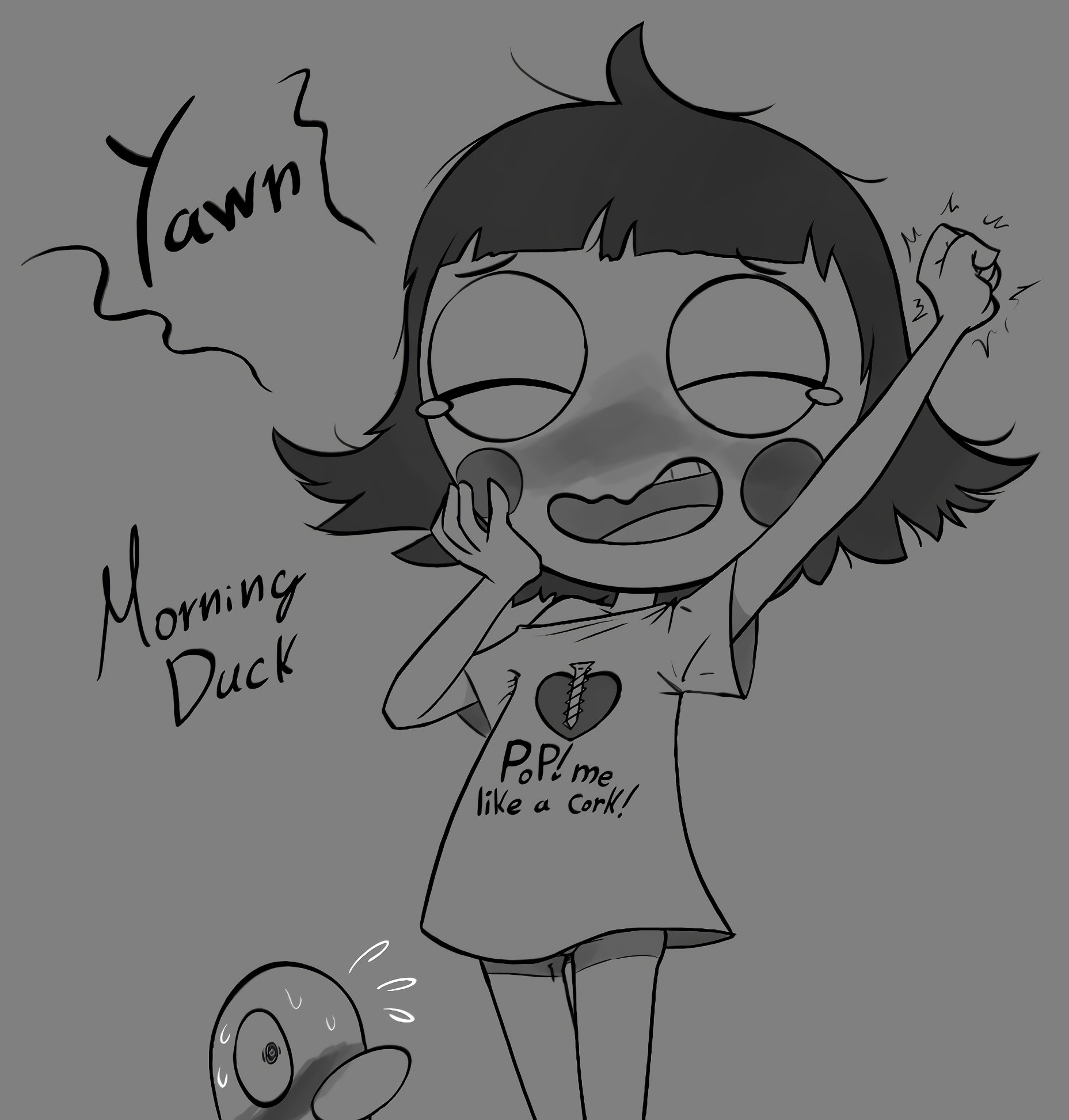 Sarah and Duck Greyscale Set porn comic picture 51