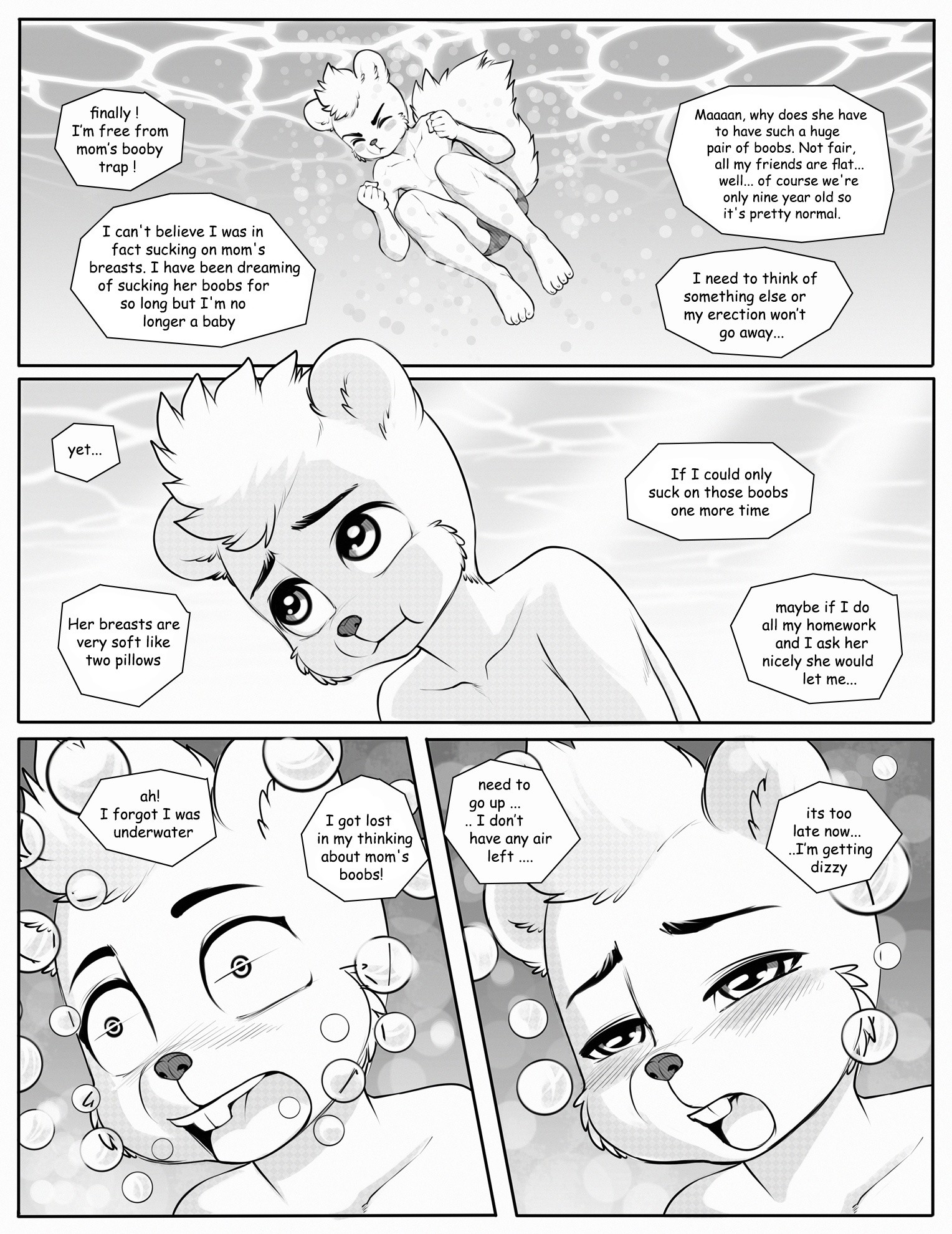 Swimming with Mom porn comic picture 7