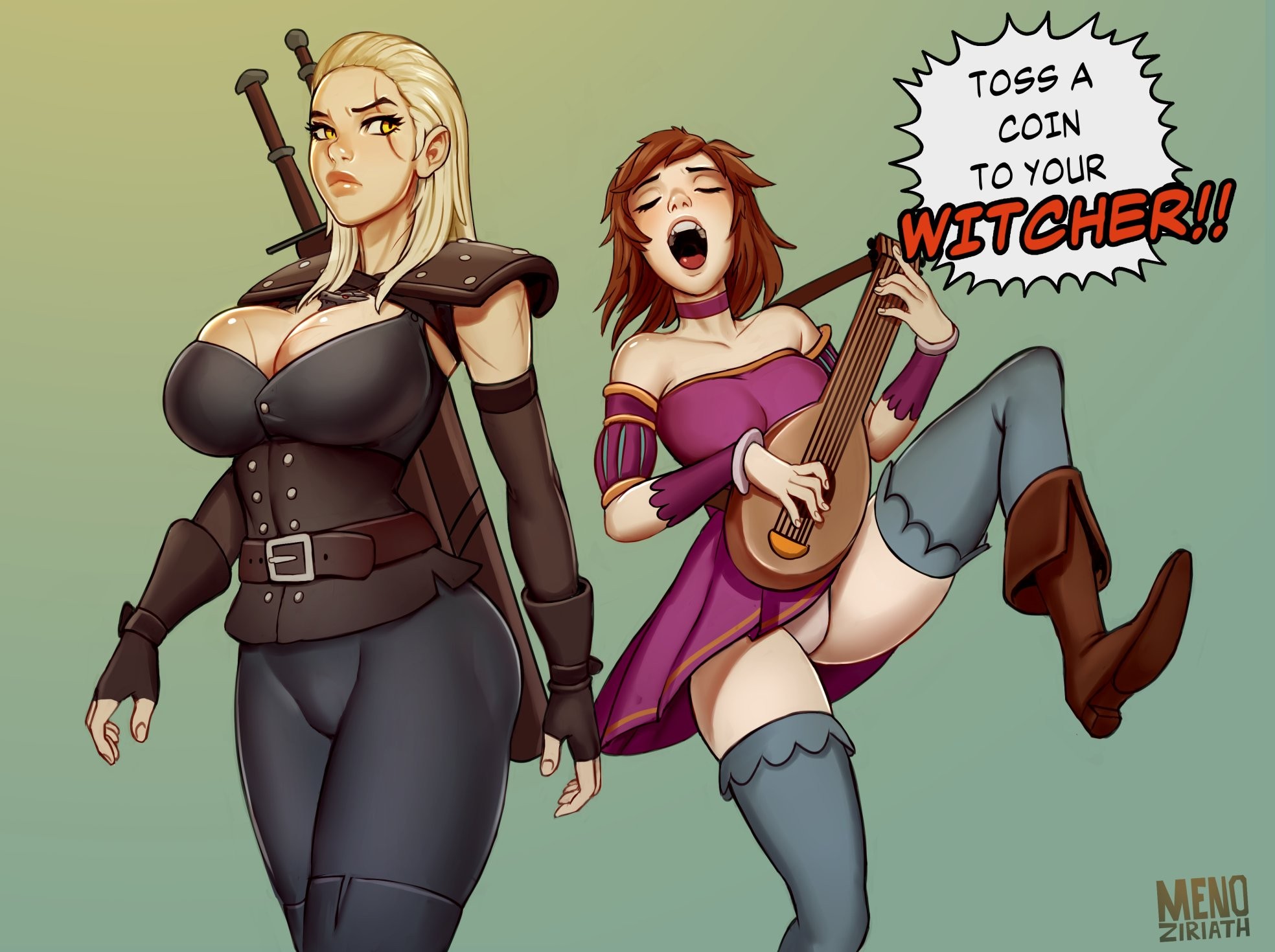 The Witcher and the horny bard porn comic picture 2