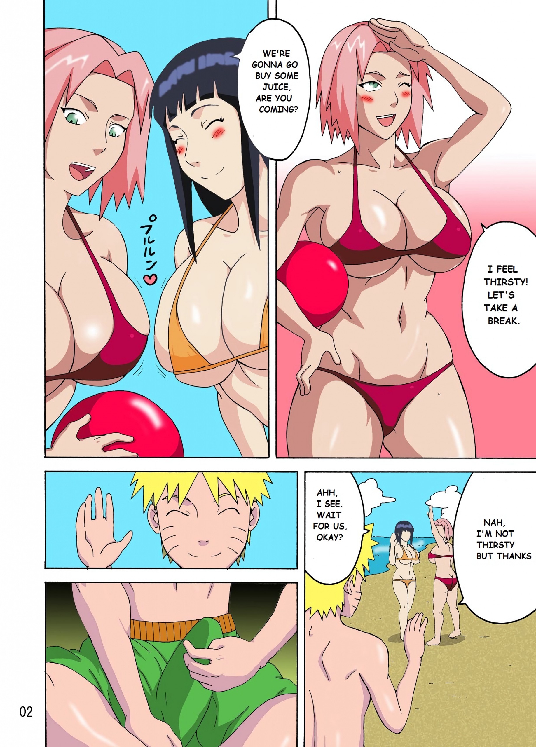 Tsunade's Obscene Beach porn comic picture 3