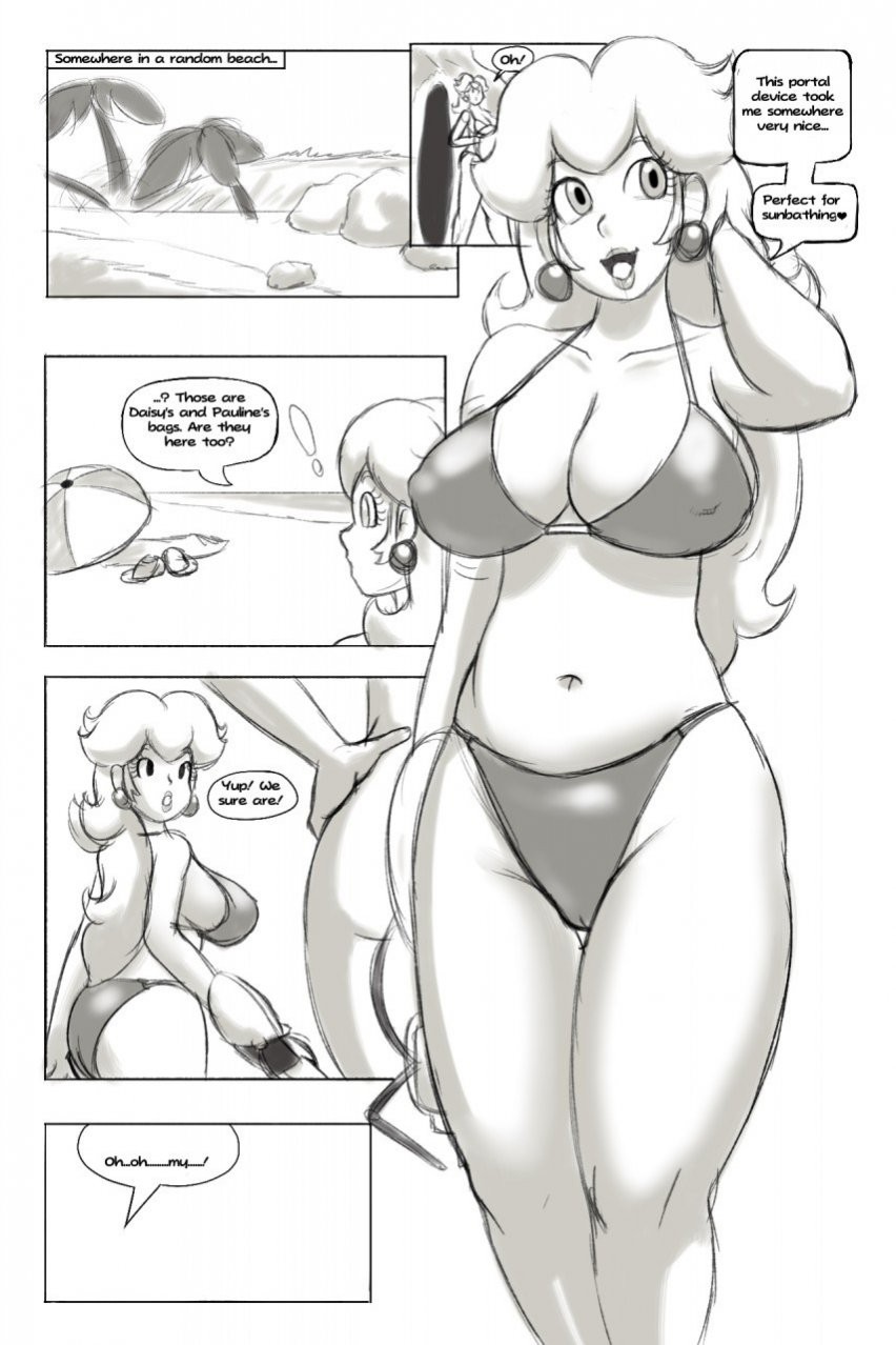 Peach's Beach Adventure (Super Mario Bros.) porn comic picture 1