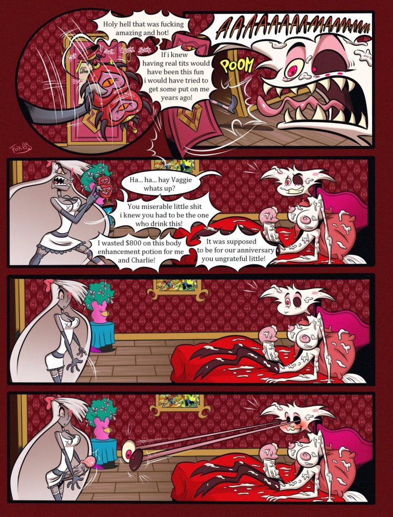 The lust of Vaggie and angel dust porn comic picture 3