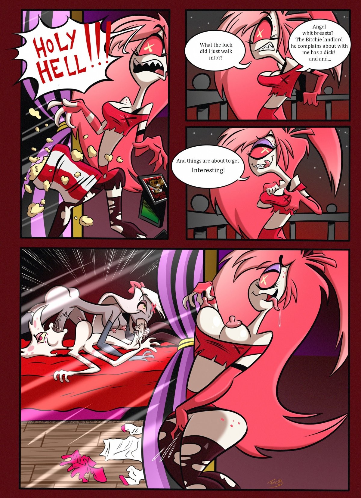 The lust of Vaggie and angel dust porn comic picture 5