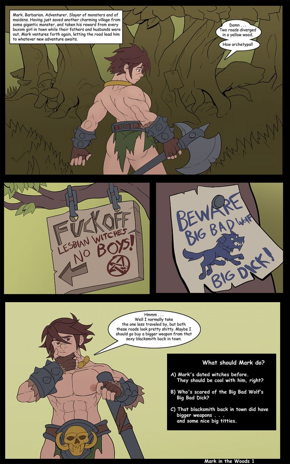 CYOA: Mark in the Woods porn comic picture 1