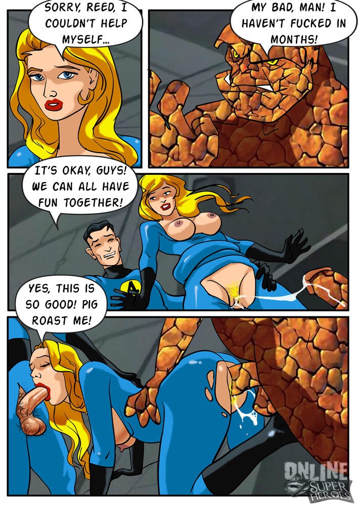 Invisible Woman gangbanged by the rest of the Fantastic Four porn comic picture 7