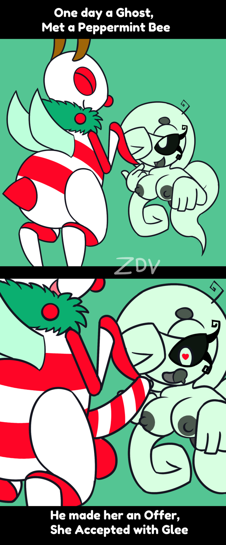 A Ghost and a Peppermint Bee porn comic picture 1