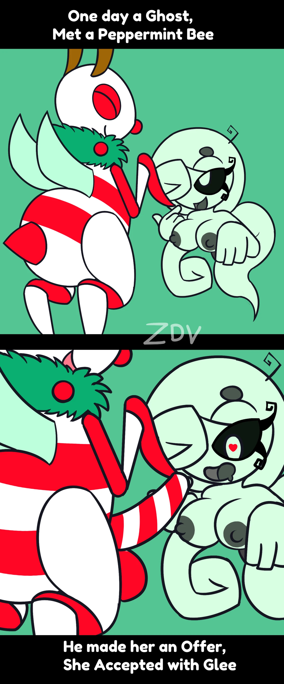 A Ghost and a Peppermint Bee porn comic picture 1