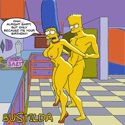 Bart and Marge Simpson celebrating his 18th birthday porn comic picture 3
