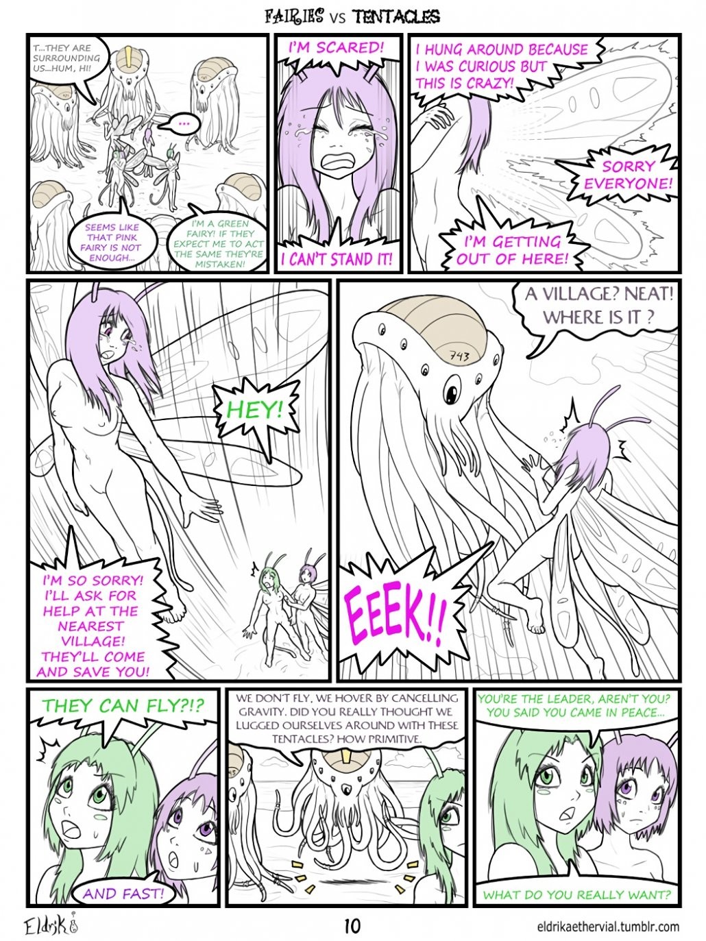 Fairies vs Tentacles. Prologue porn comic picture 11