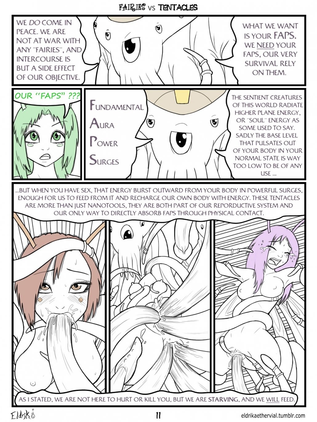 Fairies vs Tentacles. Prologue porn comic picture 12