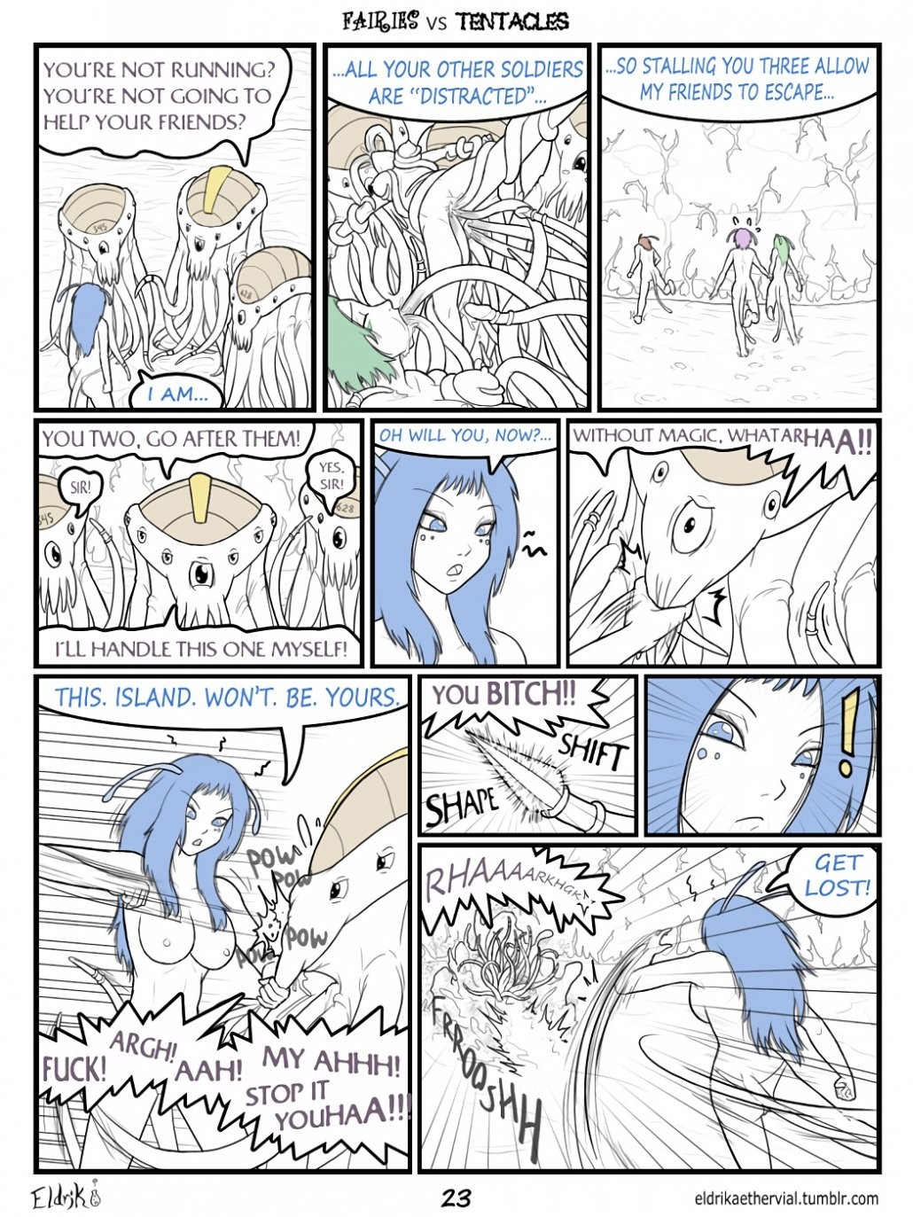 Fairies vs Tentacles. Prologue porn comic picture 24