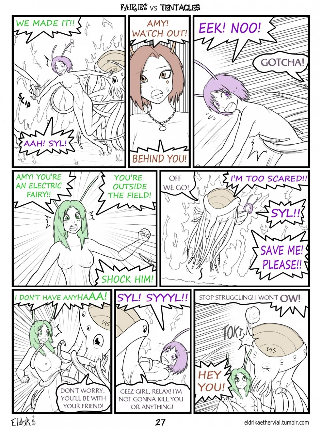 Fairies vs Tentacles. Prologue porn comic picture 28