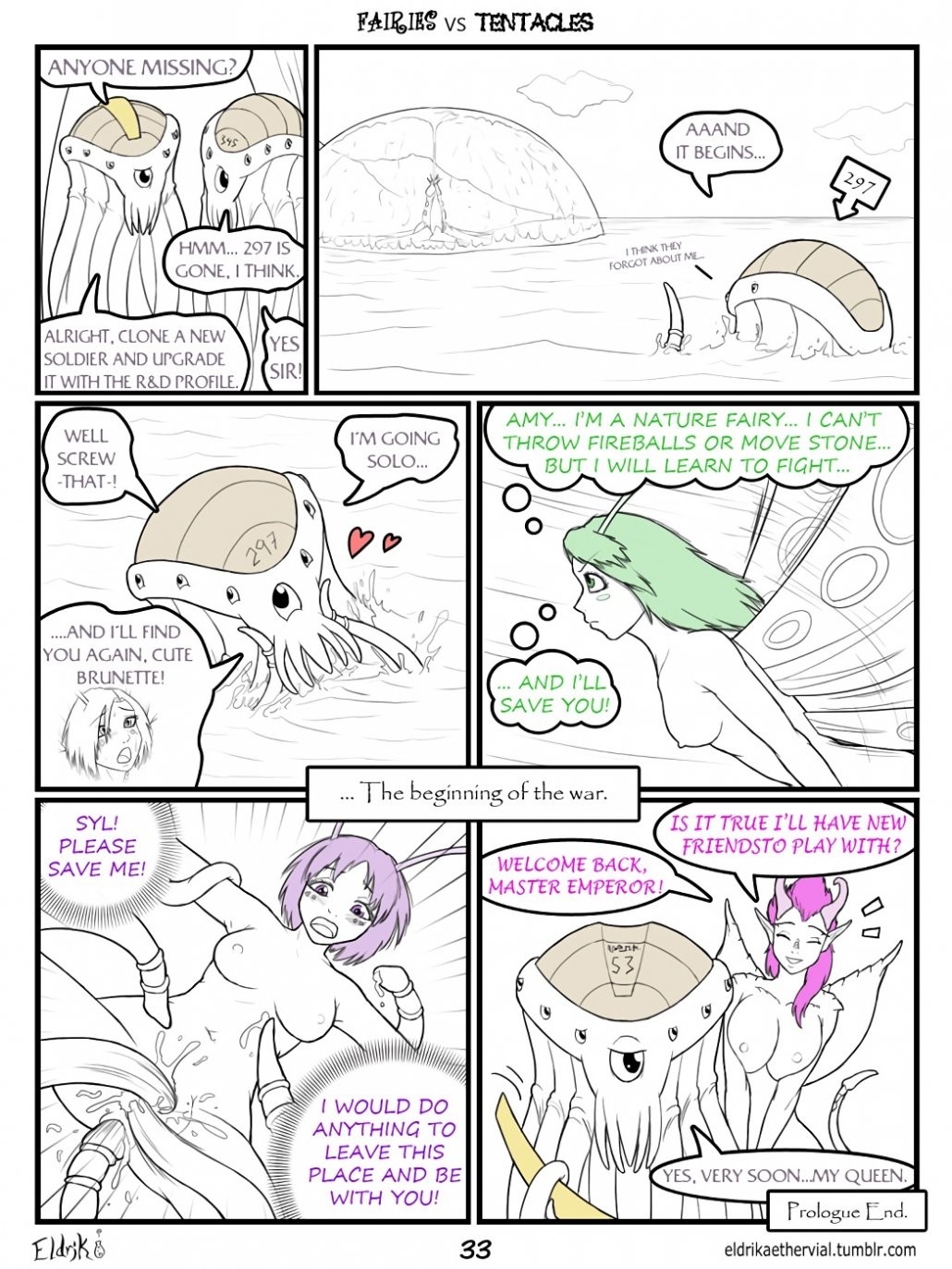 Fairies vs Tentacles. Prologue porn comic picture 34
