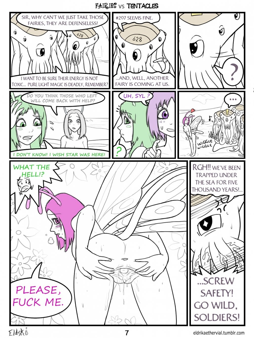 Fairies vs Tentacles. Prologue porn comic picture 8