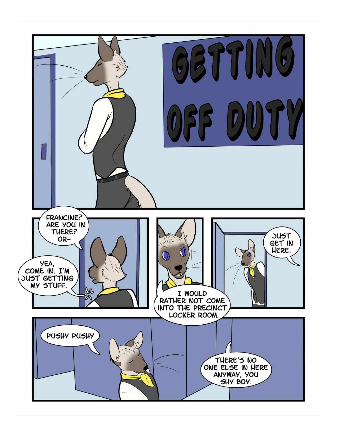 Getting Off Duty porn comic picture 2