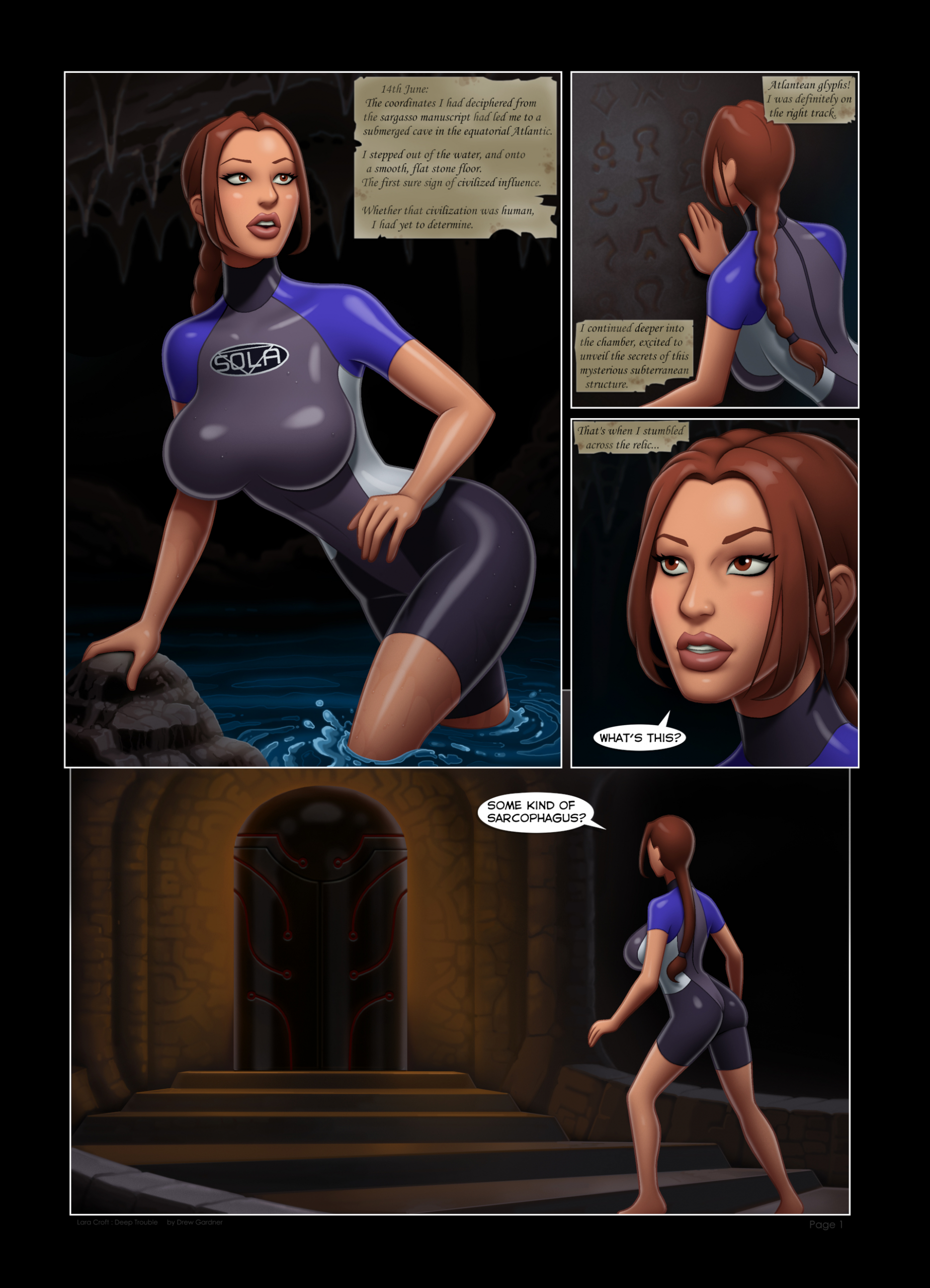 Lara Croft in Deep Trouble 1 porn comic picture 2