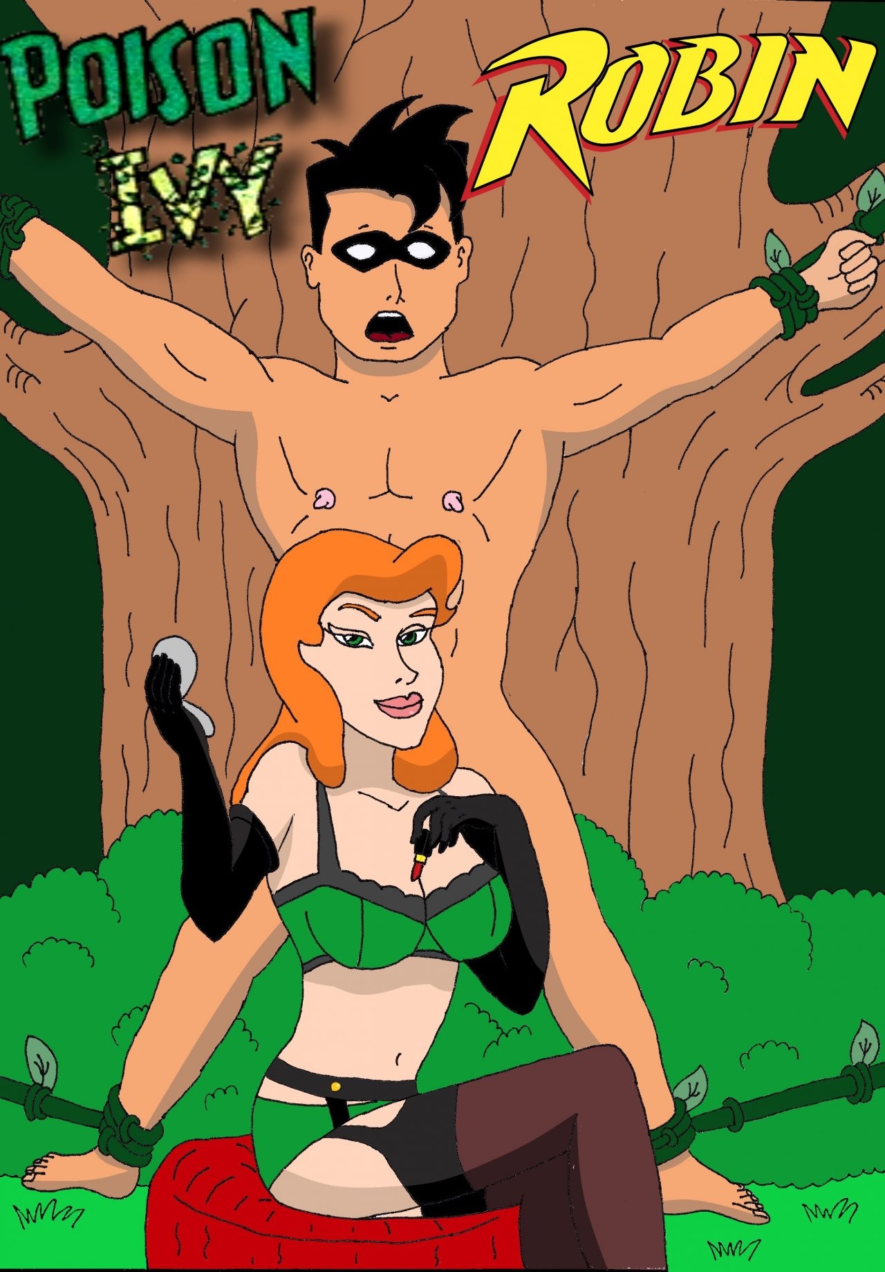 Poison Ivy & Robin: Elicitation of his Intimate Seed porn comic picture 1