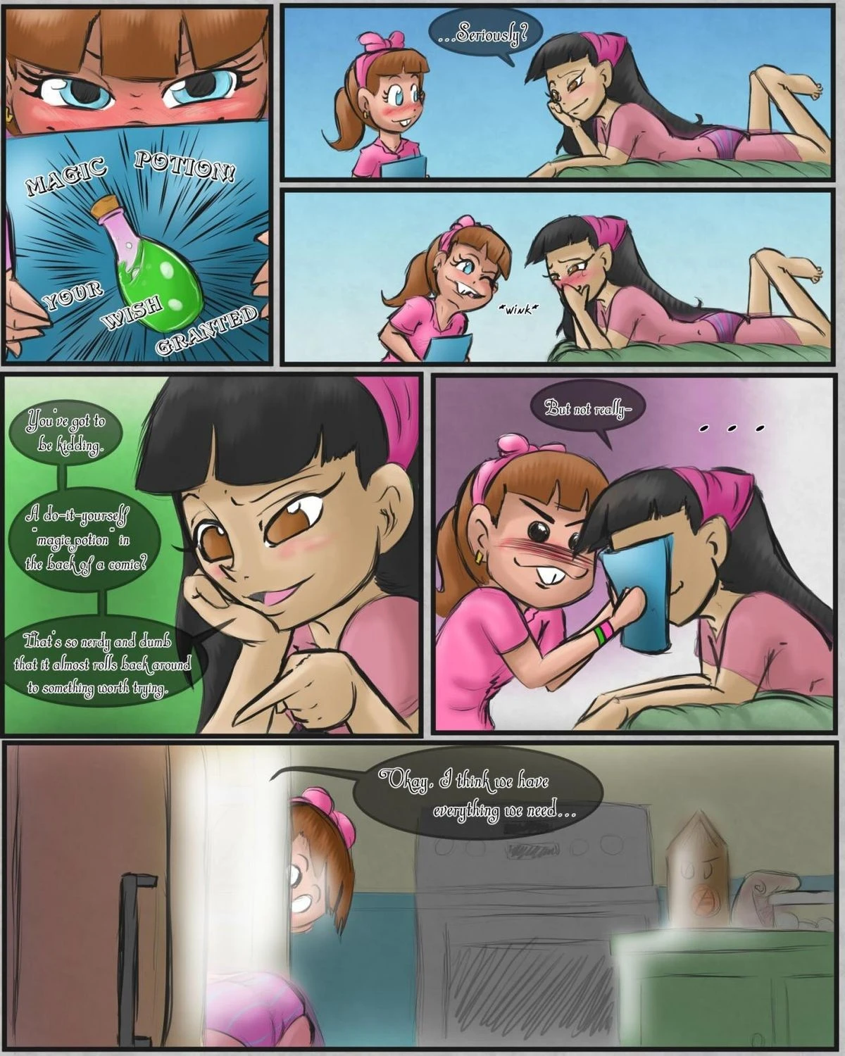 Sleepover Surprise porn comic picture 14