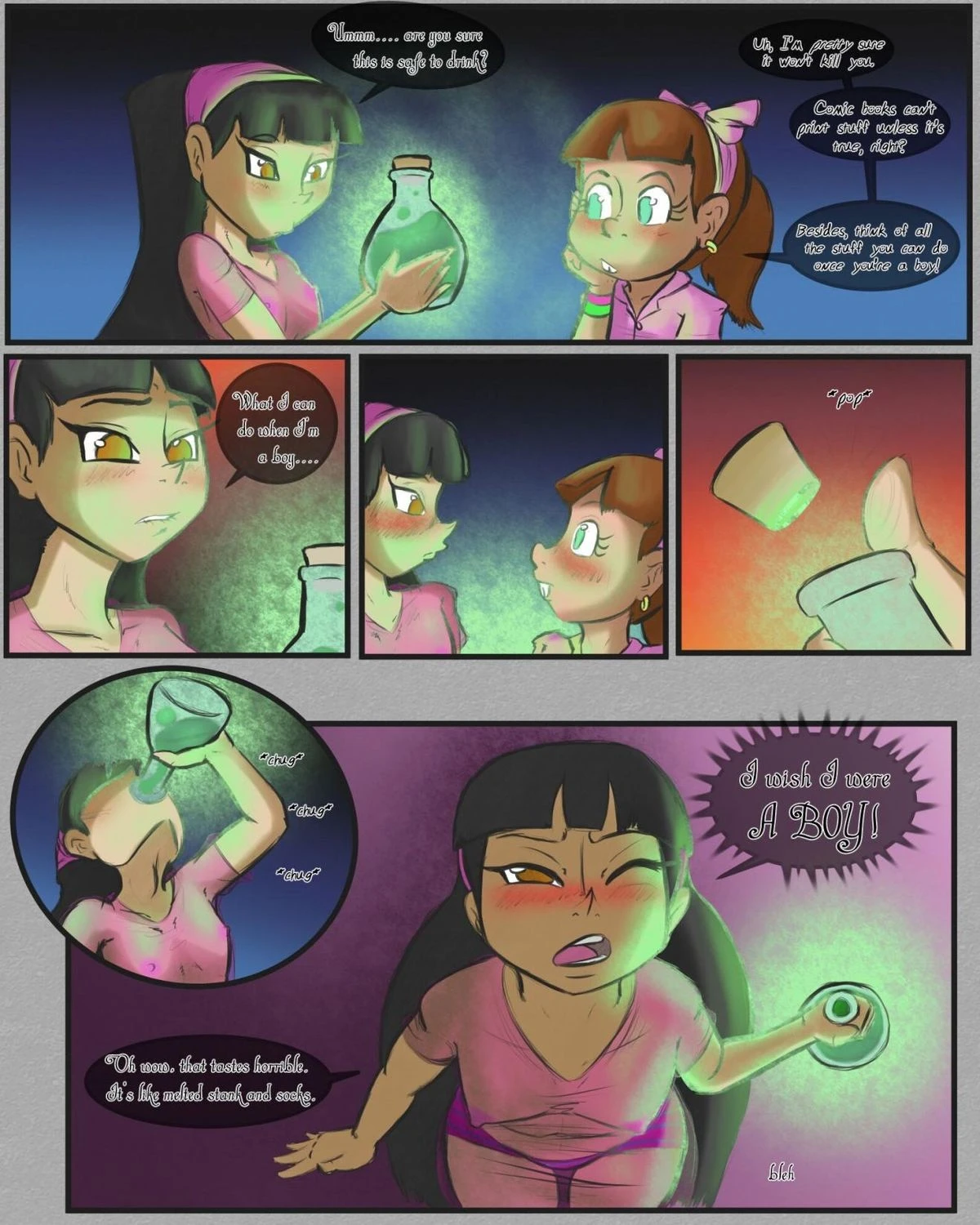 Sleepover Surprise porn comic picture 15