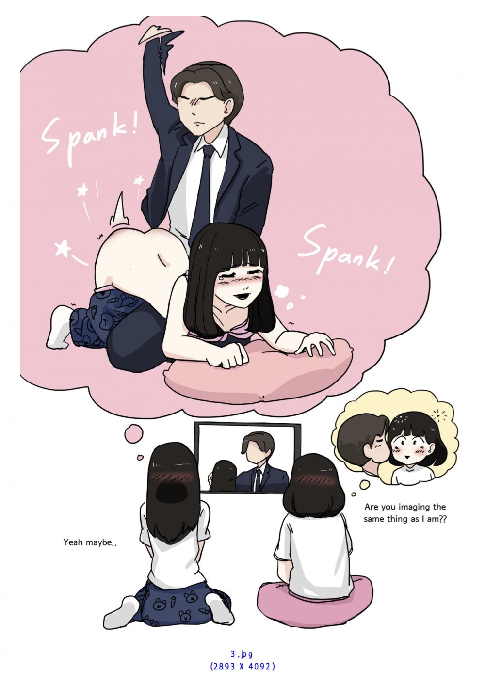 Anime spank comic