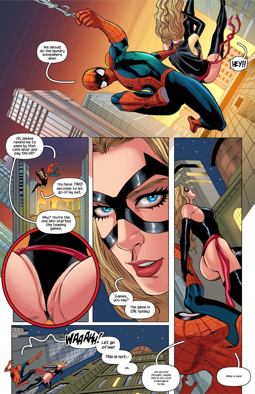 Spiderman & Ms. Marvel porn comic picture 4