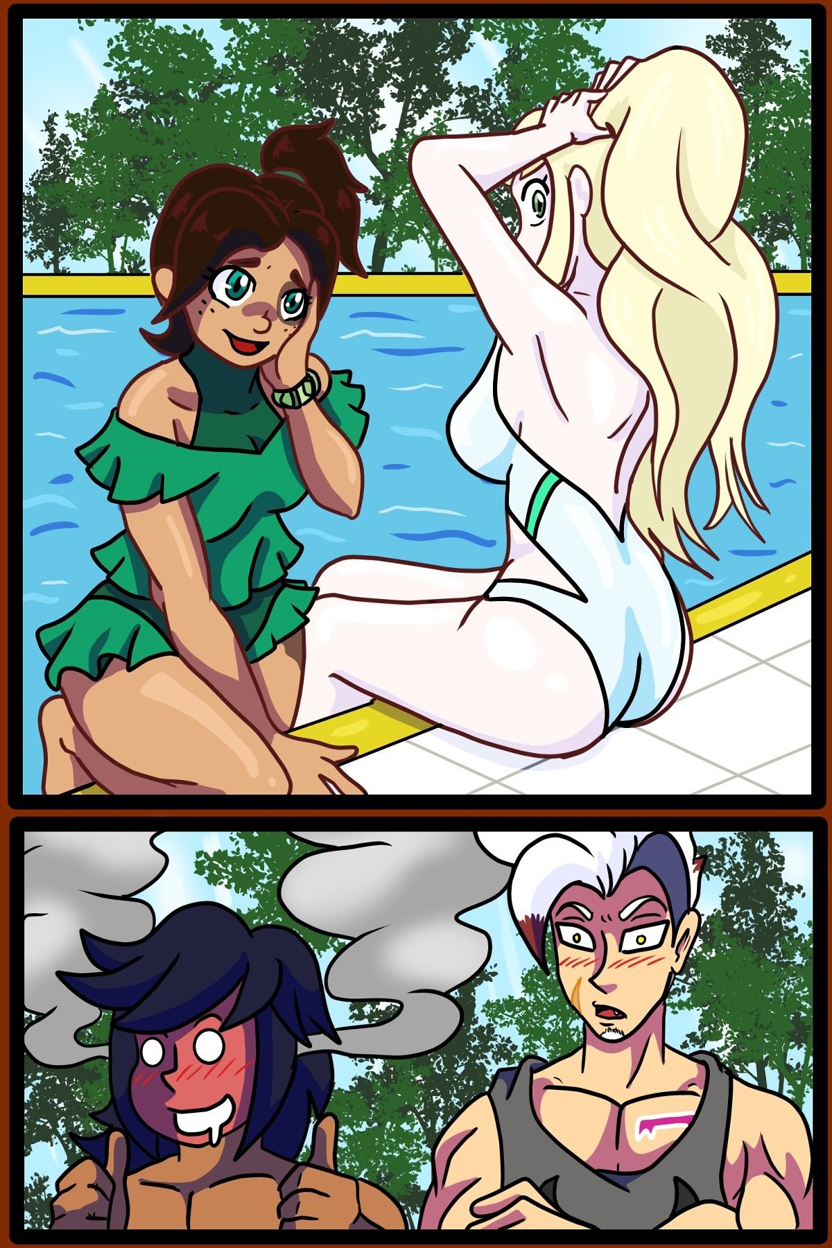 Swimming lessons porn comic picture 1