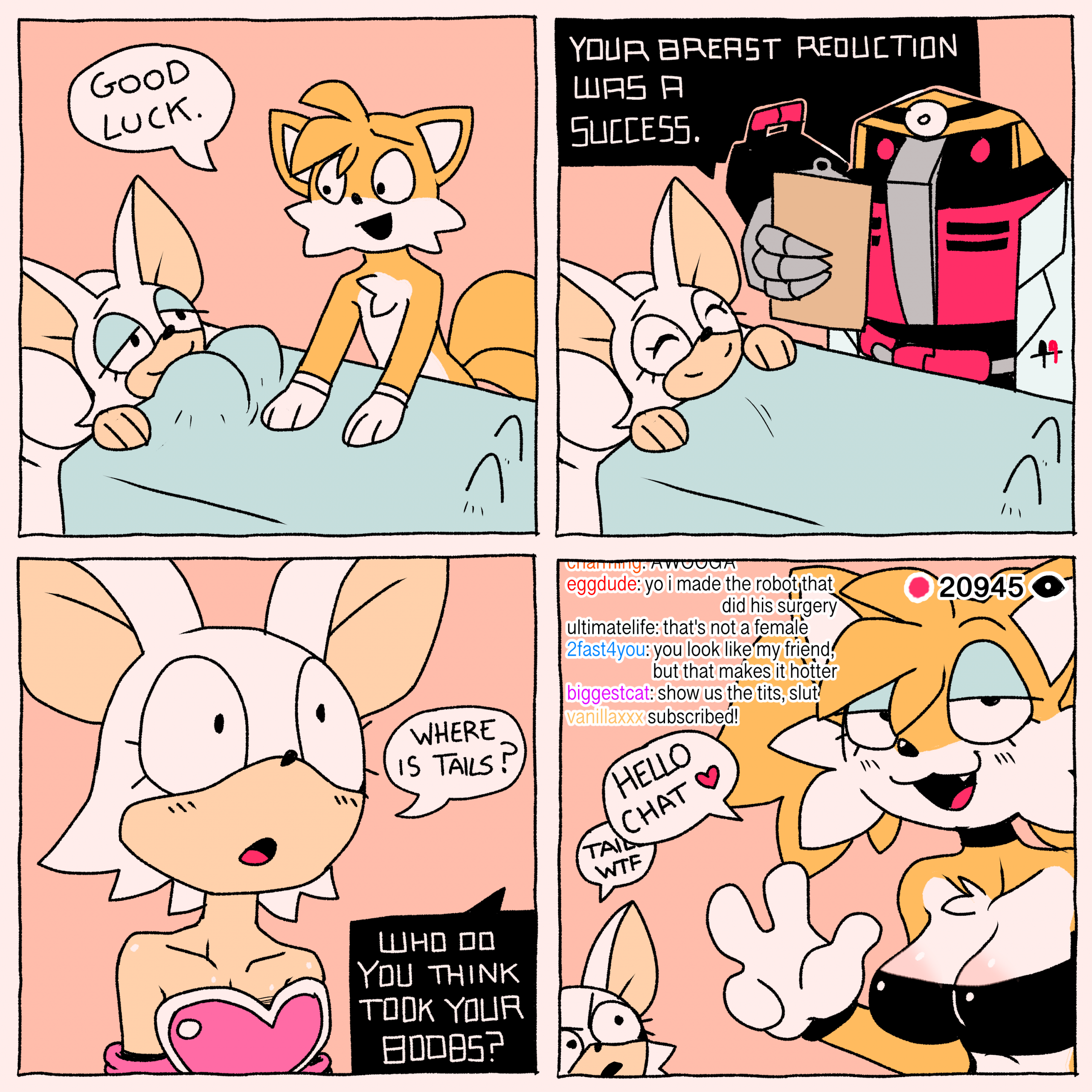 Tails' Spectacular Boob Heist! porn comic picture 1