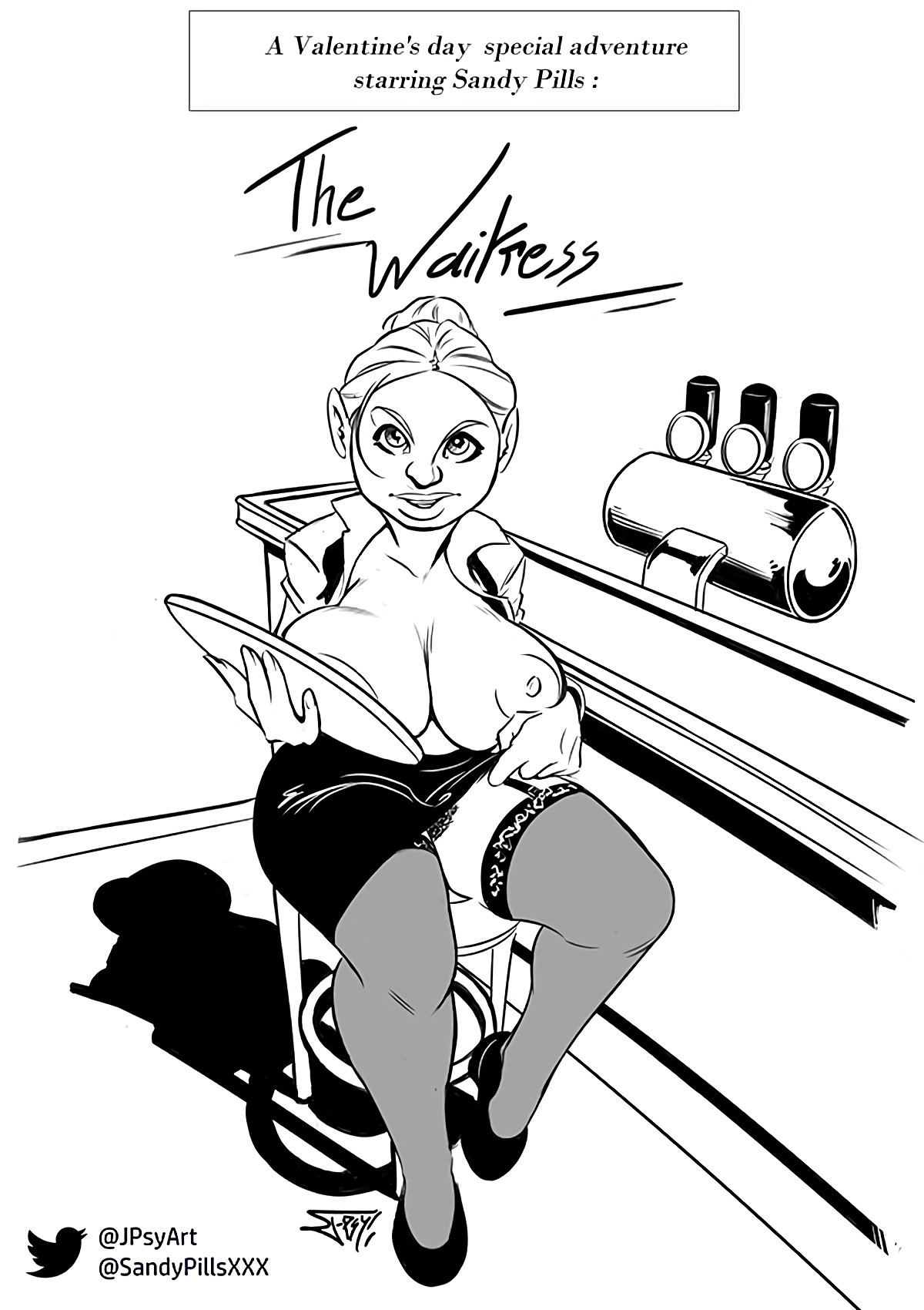 The Waitress - Valentine's day special porn comic picture 1