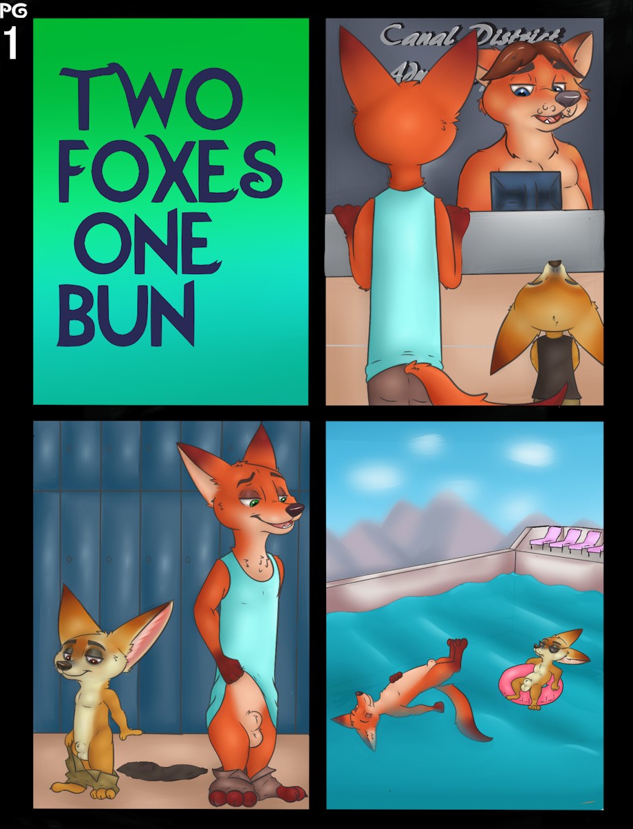 Two foxes one bun